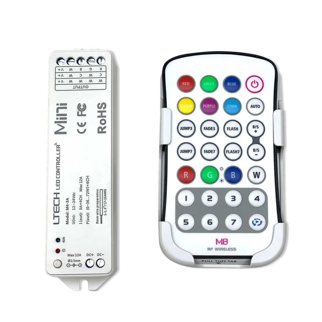 Bộ Điều Khiển Đèn Led Ltech M8+M4-3A Điều Chỉnh Màu Sắc Ánh Sáng, LED Dimmer Controller