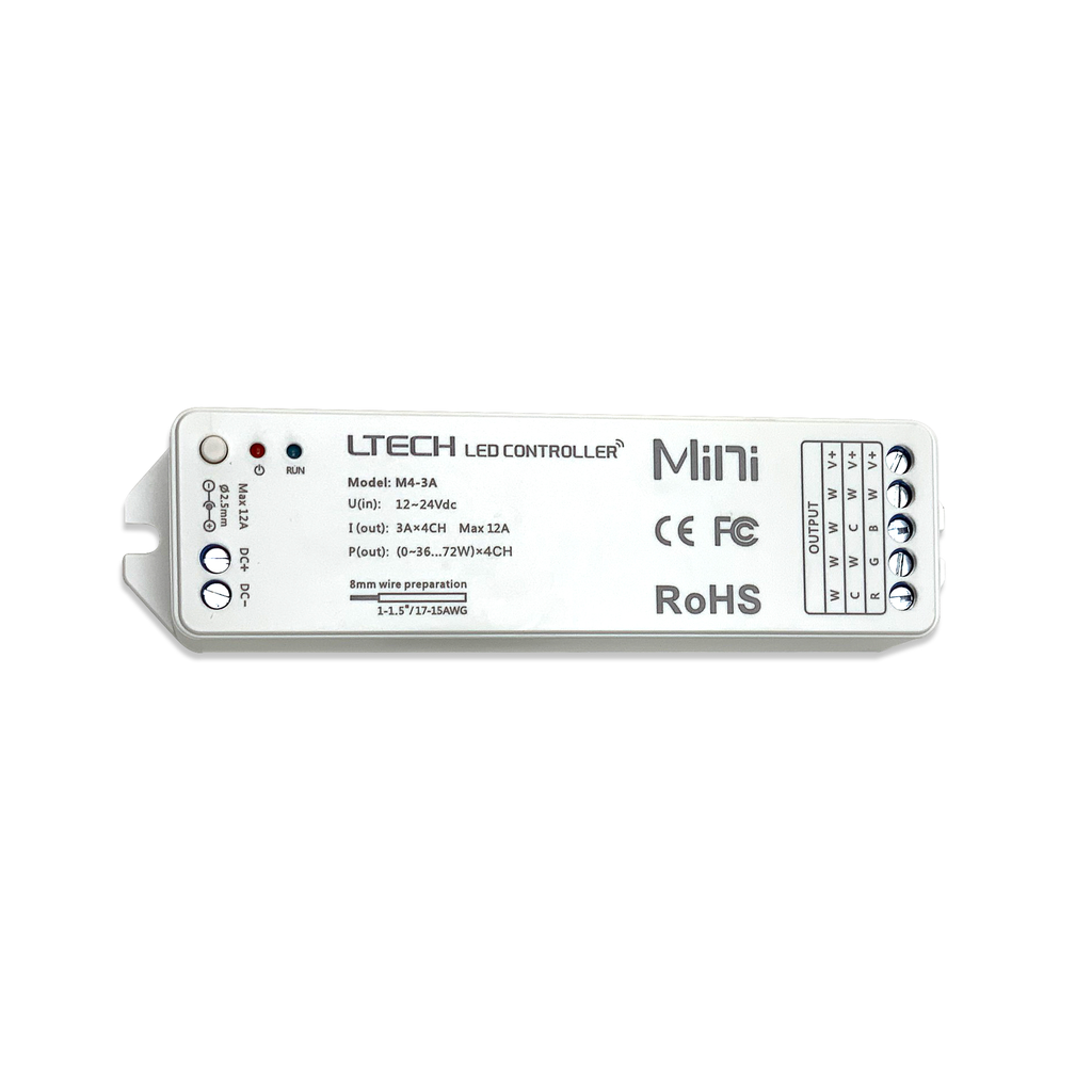 Bộ Điều Khiển Đèn Led Ltech M8+M4-3A Điều Chỉnh Màu Sắc Ánh Sáng, LED Dimmer Controller