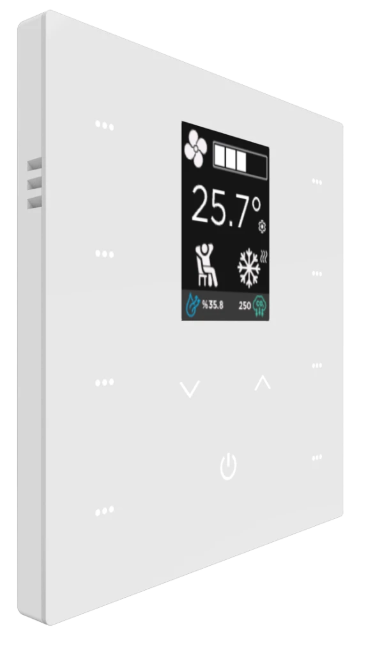 iX2 2'' KNX Touch Panel 2-4-8 Button, White w/ LCD+AQI