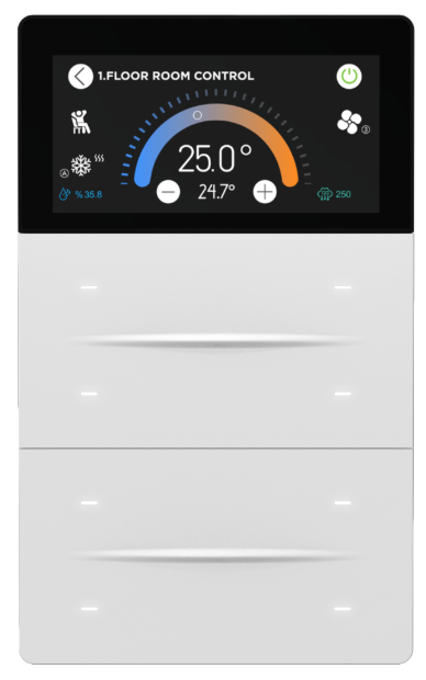 İXM 3’’ KNX Touch Panel 8 Button Aluminium Natural