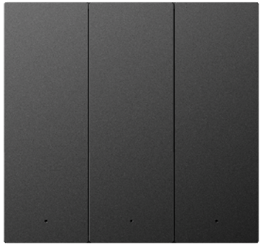 ZB P10 Series 3-Gang 3-Button Switch Panel (Black)