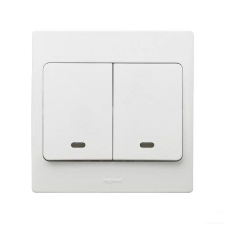 [281012] Công tắc đôi 1 chiều có đèn 281012