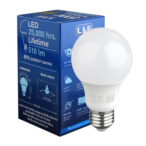 BÓNG ĐÈN LED BULB  L&amp;E#LED-Bulb-510LM/865/5W/E27 DAYLIGHT