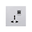 Ổ cắm đơn 3 chấu + 2 ổ USB 72E725