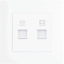 [WGMT2RJRJ6] Ổ cắm điện thoại RJ11 + mạng RJ46 Cat 5e - WGMT2RJRJ6 -  Chuẩn Châu Âu
