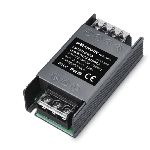 [LM30-1H24V-A] 30W 24VDC Non-dimmable CV Driver LM30-1H24V-A
