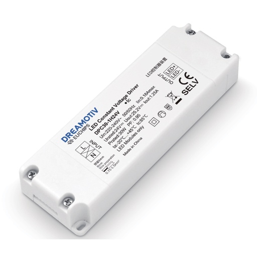 [DPC30-1H24V] 30W 24VDC Non-Dimmable CV LED Driver DPC30-1H24V